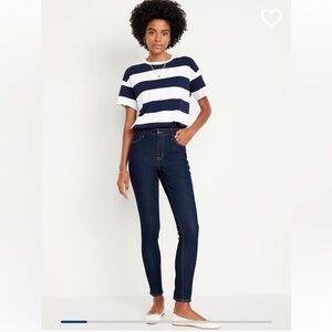 Old Navy Blue Wow Skinny Jeans with Contrast Stitching (B)